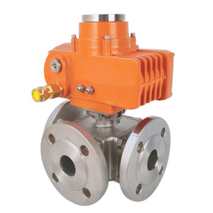 Vanne à boisseau sphérique 3 voies 24VDC pour eau DN80, température normale, TOP-140, fournisseur professionnel chinois, CE ISO, vanne à boisseau sphérique industrielle 3 voies - Product Image 5