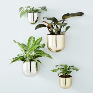 Ensemble de deux jardinières d'intérieur en céramique <span class=keywords><strong>blanche</strong></span> et noire, jardinière suspendue à fixer au mur, jardinière murale - Product Image 1