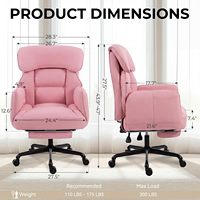 Silla de Oficina Ejecutiva Ergonómica Reclinable de Diseño Minimalista con Asiento Ancho Rosa, Respaldo Cruzado y Resortes Individuales para Máxima Comodidad