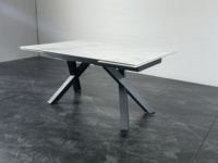 Extensible En Verre De Table À Manger Carrée 6 - 10 Sièges Moderne En Céramique Top Table de Réunion