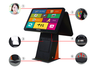 Terminal de point de vente intelligent à double écran ZHONGJI A5, Intel I3, Wi-Fi 6, caisse tactile tout-en-un pour pharmacie et restaurant