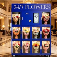 Distributeur automatique de fleurs haut de gamme à écran tactile avec SDK, paiements par espèces/cartes/codes QR, 4G/Wi-Fi