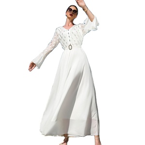 SH0124 nuevo tres d Patchwork cuentas adornadas vestido blanco modesto ropa islámica Oriente Medio <span class=keywords><strong>Marruecos</strong></span> mujeres <span class=keywords><strong>vestidos</strong></span> <span class=keywords><strong>de</strong></span> <span class=keywords><strong>novia</strong></span> - Product Image 3