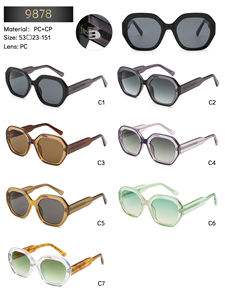 Роскошная Мода Высокое качество черные негабаритные оттенки дизайнерский логотип ПК + CP многоугольные оправы Солнцезащитные очки для женщин и мужчин 2025 - Product Image 6