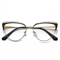 Gafas de Sol de Metal con Marco Óptico de Ojo de Gato para Mujer, de Alta Calidad, Fotocromáticas, con Bloqueo de Luz Azul y Lentes Transparentes
