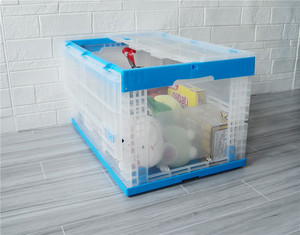 リサイクル可能な折り畳み式積み重ね可能プラスチック製ソリッドボックス透明表面ロジスティクス保管 & 家庭服整理 - Product Image 2