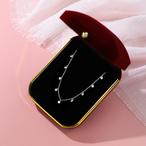 Venta al por mayor caliente 925 plata esterlina circón Micro 18K oro redondo diamante encanto collar de cuentas para las mujeres - Product Image 5