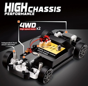 <span class=keywords><strong>Auto</strong></span> Telecomandata Porsche 911 1:24 4WD, Modello di <span class=keywords><strong>Auto</strong></span> da Corsa <span class=keywords><strong>Drift</strong></span> 2.4GHz con Giroscopio e Luci LED, Giocattolo Super Sportivo - Product Image 4