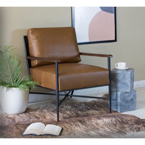 24 \ "HMS marrone Top in pelle e nero tinta unita poltrona da salotto - Product Image 4