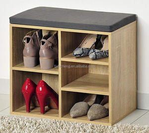 Armoire à chaussures moderne de luxe avec banch 3 + 2 niveaux Banc de siège en tissu - Product Image 4