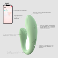 WINYI APP Ferngesteuerter Vibrator - Doppelmotoren U-Form 9 Frequenzen Klitoris G-Punkt Stimulator Massagegerät Paar-Vibrator