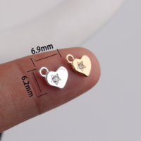 14K Or Rempli Coeur En Forme De Charme Connecteur Pentagramme Micro-ensemble Zircon Pendentif Fine Jewelry Accessoires pour DIY Fabrication de Bijoux
