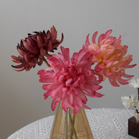 Fleur artificielle tendance style européen et américain, chrysanthème griffe de crabe à tige unique, pour décoration intérieure et événements (mariages, fêtes)