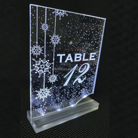 Numéros de table en acrylique de mariage, lumière personnalisée, LOGO Numéros de table en acrylique à batterie rechargeable LED Numéros de table en acrylique Mariage vierge