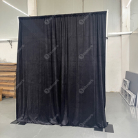 Kit de support de toile de fond portable et réglable en aluminium avec rideau en velours pour mariage, salon professionnel, événement, photomaton