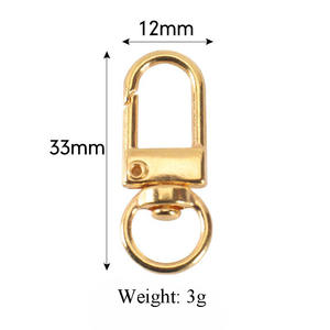 Fermoir à ressort en métal poli, crochet à déclenchement pivotant pour porte-clés, cordon, sangle de sac, accessoires en alliage de zinc - Product Image 5
