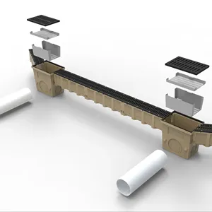 Alternsfestes Becken Grabenentwässerung monolithischer linearer Drainage-Kanal mit Gitter-Abflussabdeckung