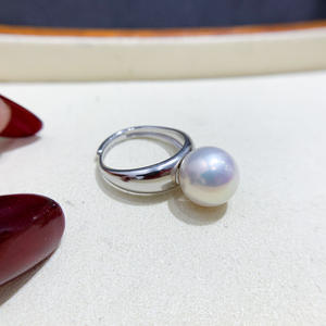 Ensemble d'accessoires pour bague en argent S925, bijoux en perles DIY avec perles de 12-14 mm, bague édition légère vide, catégorie de produit : bagues en perles 10383 - Product Image 2