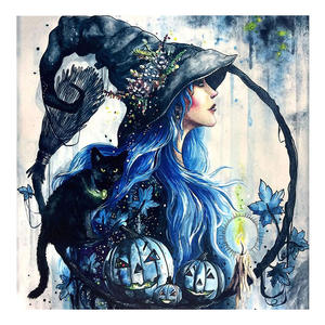 SONGWOOART 5d DIY diamante <span class=keywords><strong>pintura</strong></span> <span class=keywords><strong>Halloween</strong></span> <span class=keywords><strong>bruja</strong></span> diamante <span class=keywords><strong>pintura</strong></span> regalos alta calidad acrílico diamante <span class=keywords><strong>pintura</strong></span> pared Decoración - Product Image 1