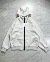 Sweat-shirt à capuche zippé épais avec logo brodé, coupe décontractée et oversize