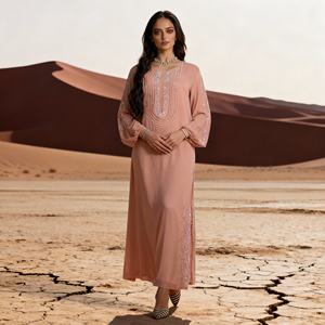 Robe Abaya en Polyester à Paillettes Élégante Personnalisée pour Femmes Musulmanes Soirées de Luxe et Occasions Spéciales - Product Image 4