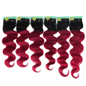 Paquetes de mezcla de cabello humano Paquetes de tejido de cabello humano sin procesar <span class=keywords><strong>2022</strong></span> Nuevo con cierre, tendencias de onda profunda de color teñido Ombre brasileño - Product Image 3