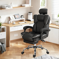 Fauteuil de bureau de direction ergonomique en cuir moderne avec repose-pieds réglable et rétractable – Vente en gros