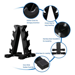 Set di Manubri Esagonali con Rastrelliera, Allenamento di Forza, Manubri Regolabili in Gomma con Testa Triangolare e Rotonda, Rastrelliere per Palestra - Product Image 3