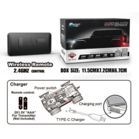 Mini voiture RC Rock Crawler 1/64 avec châssis RWD, contrôle par application 2.4G, régulateur de vitesse, éclairage LED avant et arrière sous le châssis, rechargeable, pour bureau