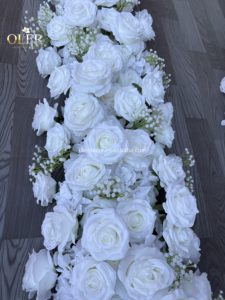 Centres de table en soie de 2 m pour événements festifs, chemin de table floral style forêt sauvage, centres de table et décorations de table pour mariage - Product Image 2