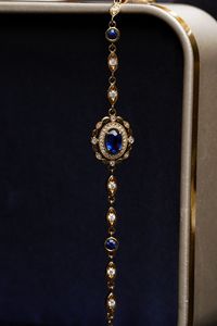 Xinfly 18K Gold Vintage Jewelry <b>Set</b> Natural Diamond Sapphire Necklace Ring <b>Bracelet</b> Retro Parties Weddings Gifts Children - Product Image 5