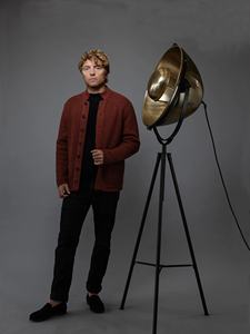 <span class=keywords><strong>Cardigan</strong></span> a Coste da Uomo in Maglia Grossa <span class=keywords><strong>Arancione</strong></span> Bruciato con Collo Alto e Tasche Applicate per Stile Casual - Product Image 6