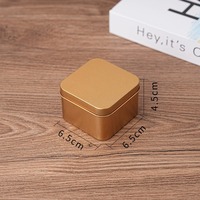 Boîte à bijoux carrée en étain givré de 6,5*6,5*4,5 cm, adaptée aux boucles d'oreilles et aux bagues. Doublure intérieure personnalisable
