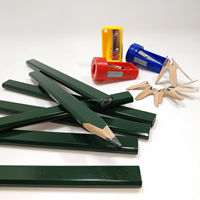 Crayons de charpentier plats octogonaux verts, marqueurs haute dureté, crayons de construction pour le travail du bois personnalisé