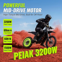 Vélo électrique Surron Light Bee X pour adulte, 48V 3200W de pointe, suspension à huile, autonomie 80km, livraison US 5-7 jours