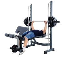 Banc de musculation réglable en fer, pliable, avec support pour haltères, barres, tractions, press à banc et squats, modèle XY-2100