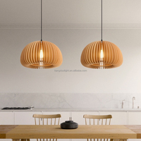 Suspension en bois en forme de rondelle, E27, 3 températures de couleur, petite lampe suspendue en bois en forme de dôme pour îlot de cuisine et salle à manger