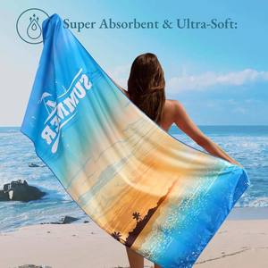 बादल भूमि आधुनिक त्वरित शुष्क रेत मुक्त माइक्रोफाइबर समुद्र तट तौलिया के लिए जेब हल्के पोर्टेबल के साथ जेब हल्के पोर्टेबल के साथ - Product Image 2