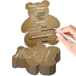 Großhandel Kraftpapier Junge oder Mädchen Babyparty-Spiele Aktivitäten-Karten Bärenförmige Vorhersage- und Ratskarten - Product Image 1