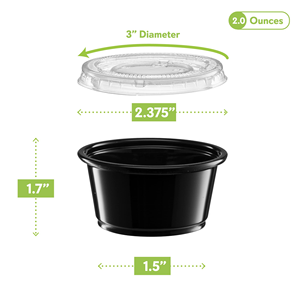 Clear Disposable Restaurant Small Plastic <b>Sauce</b> Containers Portion Cup with Lids - Product Image 4