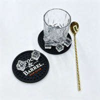 Sous-verres ronds antidérapants personnalisés avec logo imprimé, en caoutchouc, pour comptoir de bar, sous-verres imperméables pour tasses, pour bar et café