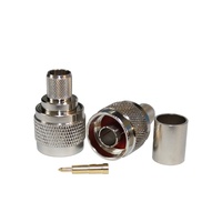 Conector RF N-C-J7 Macho de Crimpado para Instalación de Cable 400, Conector Coaxial Macho Tipo N