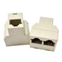 Adaptateur Répartiteur de Câble Réseau Ethernet RJ11 RJ45 8P8C Femelle-Femelle 1 vers 2, Connecteur Modulaire