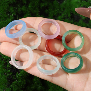 Anillos <span class=keywords><strong>de</strong></span> ágata natural, <span class=keywords><strong>jade</strong></span> y calcedonia, joyería al por mayor, artículos para llevar en la mano - Product Image 4
