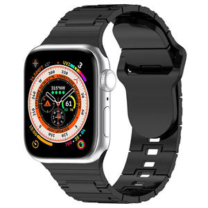 Correa de reloj inteligente de silicona para <span class=keywords><strong>Apple</strong></span> <span class=keywords><strong>Watch</strong></span>, correa de reloj de goma de metal imitado para Iwatch Series 8 7 Ultra 41mm 45mm 49mm - Product Image 3