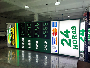 Panneau publicitaire numérique LED couleur pour station-service, affichage des prix du carburant, écran numérique extérieur, panneau publicitaire sur poteau, panneau logo extérieur, panneau monument. - Product Image 4