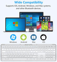 Teclado Inalámbrico Bluetooth 2.4g Transparente de Modo Dual Recargable Personalizado en Alemán, Francés, Árabe, Tailandés, Ruso y Coreano