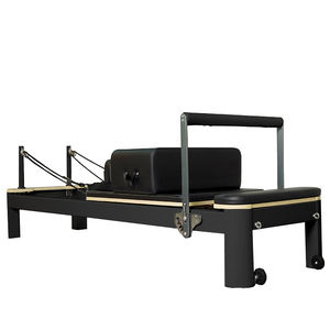 <span class=keywords><strong>Reformer</strong></span> Pilates Wavar en alliage d'aluminium entièrement noir avec accessoires complets, prix avantageux, qualité supérieure - Product Image 4