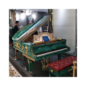 Italie Style Royal <span class=keywords><strong>De</strong></span> Luxe Pierres Précieuses Meubles En Laiton Malachite Incrustation <span class=keywords><strong>Piano</strong></span> À Vendre - Product Image 2
