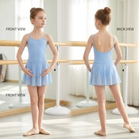 Robe de ballet sans manches en 5 couleurs, justaucorps une pièce avec jupe, tenue de danse en tulle, costumes de ballet pour filles